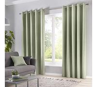 Fusion Sorbonne - Tende foderate con occhielli, 100% cotone, W168cm (66") x D137cm, 50% Cotone 50% Poliestere, colore: Verde