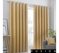 Fusion - Strata - Coppia di tende con occhiello oscurante - 229cm larghezza x 183 cm lunghezza, Ocra