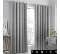 Fusion - Strata - Coppia di Tende con Occhiello Oscurante - 229cm Larghezza x 275cm Lunghezza, Argento