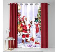 Fusion - Tenda a pannello singolo a pannello con motivo Babbo Natale e neve, 138 x 214 cm, multicolore