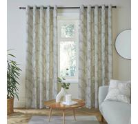 Fusion Tende con occhielli con foglie naturali, larghezza 66 x lunghezza 90 cm (168 x 229 cm), 2 pannelli, 100% cotone, stampa tropicale, collezione Matteo
