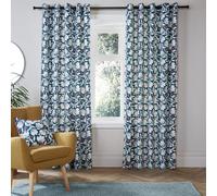 Fusion Tende con occhielli, motivo floreale, 168 x 229 cm, 2 pannelli, 100% cotone, cuscini coordinati, tende vintage color foglia di tè, tende insonorizzate per camera da letto