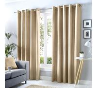 Fusion - Tende oscuranti naturali 168 x 183 cm (larghezza x lunghezza) - 100% cotone - trama spessa 2 pannelli - Tende naturali con occhielli - Tende insonorizzanti/termiche in naturale - Tende per