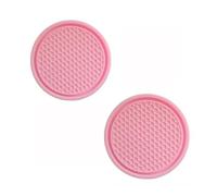 FUSKL 2 Pezzi Sottobicchieri Auto per Dodge Collar 2007-2013, Antiscivolo Impermeabile Portabicchieri Silicone Tappetino Accessori Interni,A/Pink