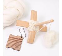 Fuso A Goccia Staccabile Con Righello Per La Misurazione Del Filato E Lana, Kit Fuso Turco, Ruote Per Filatura Per Tessitura, Design Con Fusaiola Superiore In Legno(1PC)
