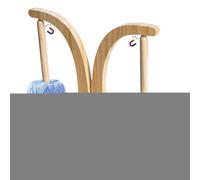 Fuso per Filato Magnetico - Doppio Supporto per Gomitolo | Porta-Gomitolo | Supporto a Doppio ASSE per Maglia Uncinetto, Design a Spindolo Rotante, Costruzione in Legno Massello, 28.7x15.8x27.5cm
