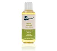 Fußpunkt, pediluvio speciale con ammorbidente per calli, con estratto di urea al 15% e aloe vera (etichetta in lingua tedesca).