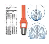 FUSTELLA A MARTELLO ROTONDA PER FORI DI PRECISIONE SU CUOIO E PELLE VARIE MISURE