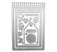 Fustella in acciaio al carbonio rettangolare con bordo in pizzo, stencil per decorazione di album di ritagli, fustelle e francobolli per la creazione di biglietti, carta e album fotografici