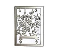 Fustella in acciaio al carbonio rettangolare con scritta "Happy Father's Day", stencil fatti a mano, per scrapbooking, goffratura, stencil per scrapbooking