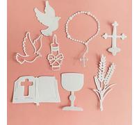 Fustella in metallo per scrapbooking, 13,8 x 12,7 cm, croce del Santo Graal, decorazione di piccioni, fustelle in metallo, fustelle per album di ritagli, biglietti di carta, goffratura artigianale