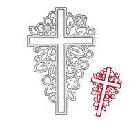 Fustella Modello di punzonatura croce fiori fustelle in metallo per comunione battesimo decorazione taglio modelli di goffratura per scrapbooking foto album carta carte decorazione arte artigianato