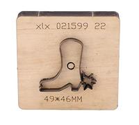 Fustella per punzonatura della pelle a forma di scarpa, strumento di punzonatura cava con lama in acciaio legato e base in betulla, utensile di stampaggio di precisione per pelle,