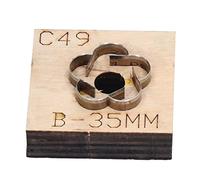 Fustella per taglio della pelle C49 B stile floreale, fustella a striscia per il taglio della pelle con lama in acciaio ad alta affilatura e durevole, base in legno extra spessa