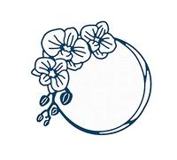 Fustella sottile ZAG fiori e piante corona con orchidea 3u.