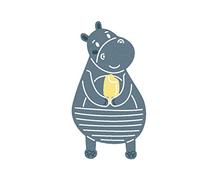 Fustella sottile ZAG per bambini ippopotamo con gelato 2 unità.