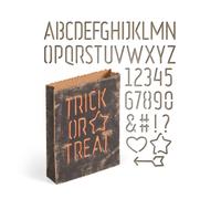 FUSTELLA THINLITS SIZZIX "ALFABETO E SACCHETTO" 663096 STAMPA BIG SHOT HALLOWEEN