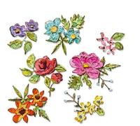 Sizzix 666284-Set Set di Fustelle Thinlits, 14 Pezzi, Motivo Fiori a Pennello, Mini di Tim Holtz, 666284, Multicolore, One Size