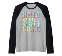 Fustella vintage Tie Dye Hello Summer Sunny Camp Life Maglia con Maniche Raglan