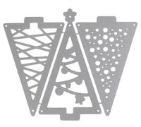 Fustelle a forma di albero di Natale per la creazione di biglietti, stencil per fai da te, album fotografici, decorazioni in rilievo, per realizzare biglietti, con simpatica spilla
