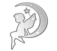 Fustelle angolate su luna, con angoli a forma di U e scritta "Angle on Moon Cutting", in metallo, per scrapbooking, album fotografici, carte, decorazioni di carta, regalo (angolo sulla luna)