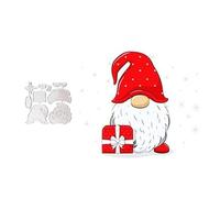 Fustelle da taglio a gnomo per realizzare biglietti, fustelle da taglio Claus per album di foto fai da te, album di foto, goffratura decorativa, per la creazione di biglietti, modello+spilla carina