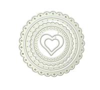 Fustelle decorative in acciaio al carbonio con bordo in pizzo, stencil per festival, vacanze, scrapbooking, foto, fatti a mano, riutilizzabili, stencil in metallo per goffratura, stencil in metallo