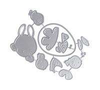 Fustelle fustellate in acciaio al carbonio, stencil per realizzare biglietti, decorazioni per scrapbooking, conigli, conigli, pollo, fustelle in metallo per decorare biglietti e album di ritagli