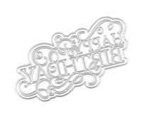 Fustelle in acciaio al carbonio con scritta "Happy Birthday", per scrapbooking, creazione di biglietti e album