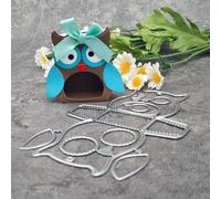 Fustelle in metallo 3D a forma di gufo, 13,4 x 8,5 cm, stencil per scrapbooking, cartoline, decorazioni per album di carta