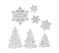 Fustelle in metallo a forma di albero di Natale, fiocco di neve, 7 pezzi, per goffratura, scrapbooking, biglietti di carta, decorazioni