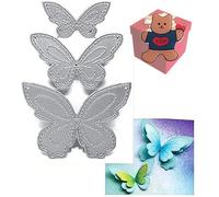 Fustelle in metallo a forma di farfalla, 3 pezzi, stencil per decorazioni fai da te, scrapbooking, album fotografici, decorazioni in rilievo, per realizzare biglietti con modello+spilla carina..