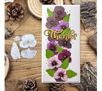 Fustelle in metallo a forma di fiore di viola del pensiero, stencil fai da te per scrapbooking, decorazioni in rilievo su carta, scrapbooking, biglietti