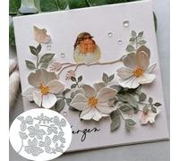 Fustelle in metallo a forma di fiori, rami e foglie, fustelle per fai da te, inviti, album di ritagli, album di ritagli, decorazioni in rilievo su carta