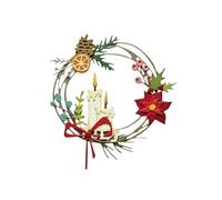 Fustelle in metallo a forma di ghirlanda di Natale, per realizzare biglietti fai da te, scrapbooking, foglie di Natale, candele, ghirlande, stencil per fai da te, goffratura, biglietti, decorazioni