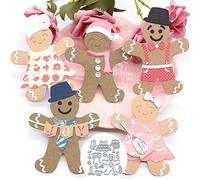 Fustelle in metallo a forma di omino di pan di zenzero, per realizzare biglietti, stencil fai da te per album di ritagli, decorazioni in rilievo su carta e biglietti