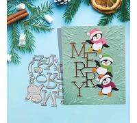 Fustelle in metallo a forma di pinguino, fiocco di neve, con cornice a girasole primaverile, stencil per fai da te, album di ritagli, album di ritagli, decorazioni in rilievo, per realizzare biglietti