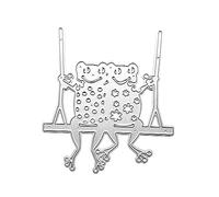 Fustelle in metallo a forma di rana con altalena, per realizzare biglietti, scrapbooking, lavori artigianali su carta, fatti a mano