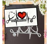 Fustelle in metallo a forma di stetoscopio a forma di cuore, albero di Natale, fiocco di neve, girasole primaverile, fustelle da taglio, stencil per fai da te, album di ritagli, album di ritagli