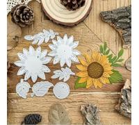 Fustelle in metallo a strati con foglie di girasole, rami, fiori primaverili, stencil fai da te per scrapbooking, decorazioni in rilievo su carta per scrapbooking e creazione di biglietti