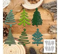 Fustelle in metallo con albero di Natale, stelle, stelle, albero di Natale, fiore, foglia, stencil fai da te, scrapbooking, goffratura, carta per scrapbooking, creazione di biglietti