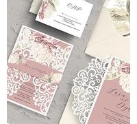 Fustelle in metallo con bordo a fiori, per inviti di nozze, in pizzo, stencil per fai da te, scrapbooking, biglietti, decorazioni in rilievo, per scrapbooking, biglietti