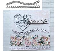Fustelle in metallo con bordo in pizzo, motivo floreale, in pizzo, con bordo ondulato, stencil per fai da te, scrapbooking, decorazione per goffratura, scrapbooking, biglietti