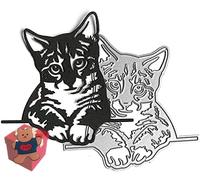 Fustelle in metallo con gatto pigro che si trova a forma di gatto, per feste, festival, inviti, tagliere, stencil per fai da te, scrapbooking, album fotografici, decorazioni per goffratura e