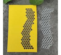 Fustelle in metallo con motivo a nido d'ape, 14,5 x 5 cm, per la creazione di biglietti, stencil per album fotografici, stencil decorativi in rilievo