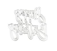 Fustelle in metallo con scritta "Happy Birthday", per scrapbooking, stencil, biglietti, goffratura, album fotografico, decorazione fai da te, fustelle di carta