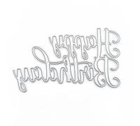 Fustelle in metallo con scritta "Happy Birthday", stencil per album di ritagli, biglietti di carta, goffratura, decorazione artigianale, fustelle da taglio in metallo per realizzare biglietti