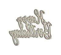 Fustelle in metallo con scritta "Happy Birthday", stencil per scrapbooking, album, biglietti di carta, goffratura, fustelle in metallo