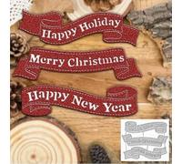 Fustelle in metallo con scritta "Happy New Year", stencil fai da te per scrapbooking, decorazioni in rilievo su carta e biglietti