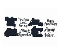 Fustelle in metallo con scritta in lingua inglese "Make Happy Always Forever Always Forever" con lettere dell'alfabeto, per fai da te, album di ritagli, artigianato con carta, auguri